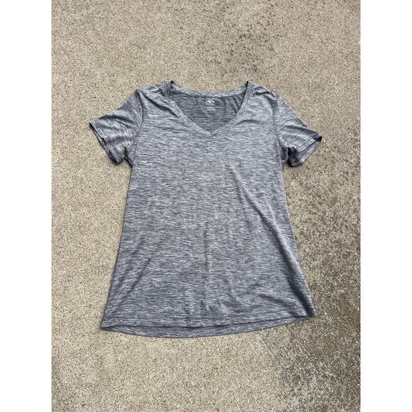 Athletic Works Vneck Athleisure Short Sleeve Top Heather Gray Size Medium - Picture 1 of 4